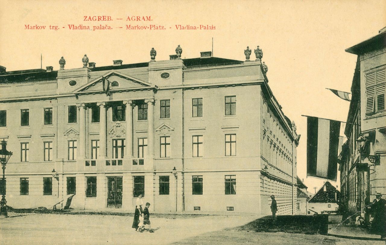 Trg sv. Marka, zgrada Sabor oko 1912. godine